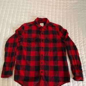 American Eagle Outfitters 100% Cotton Red and Black Checkered Men's Shirt